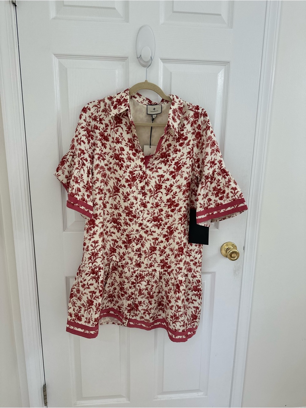 Tuckernuck Cream Dress with Red Floral Print